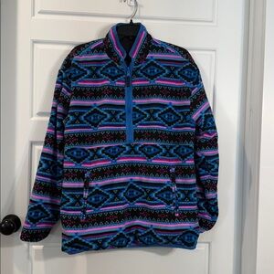 CHUBBIES WEEKEND 1/2 ZIP REVERSIBLE FLEECE JACKET KANGAROO POCKET WARM FLEECE SM